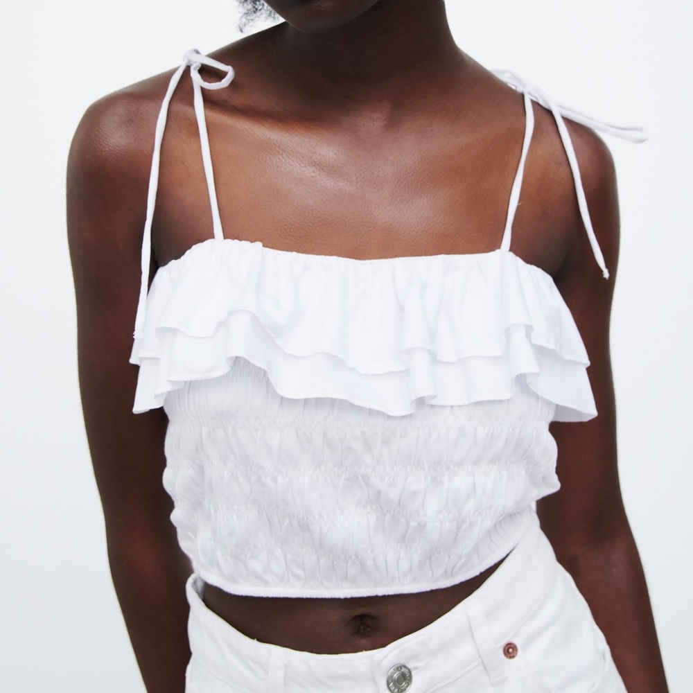 Zara Crop Ruffle Top